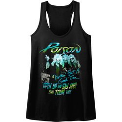 Poison Juniors Tank Top Open Up And Say Ahh Tour Black Racerback