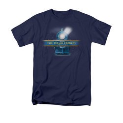 Polar Express Shirt Train Logo Adult Navy Blue Tee T-Shirt