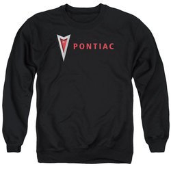 Pontiac Sweatshirt Modern Logo Adult Black Sweat Shirt