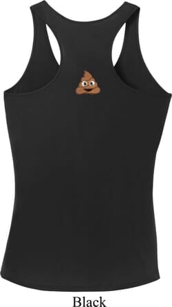 Click to get Poop Emoji Patch Back Print Ladies Dry Wicking Racerback Tank Top