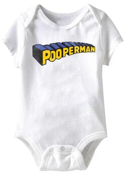Click to get Pooperman Funny Baby Romper White Infant Babies Creeper
