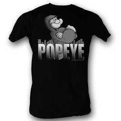 Popeye Shirt In His Hoodie Black T-Shirt