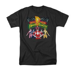 Power Rangers Shirt Characters Black T-Shirt