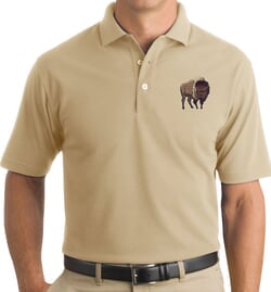 Click to get Proud Buffalo Mens Rugged Polo Shirt  Stone Color