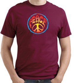 PSYCHEDELIC PEACE Sign Symbol Adult T-shirt - Cardinal Red