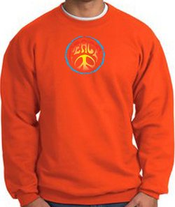 PSYCHEDELIC PEACE World Peace Sign Symbol Adult Sweatshirt - Orange