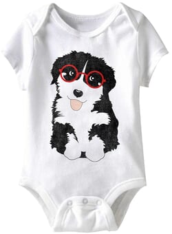 Click to get Puppy Glasses Funny Baby Romper White Infant Babies Creeper