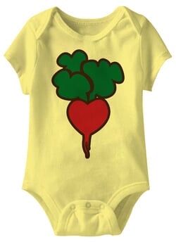 Click to get Radish Hearts Funny Baby Romper Yellow Infant Babies Creeper