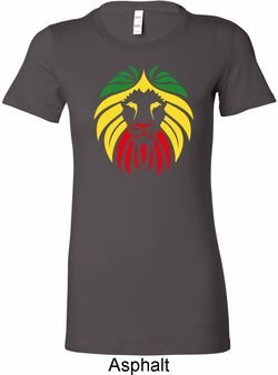 Rasta Lion Head Ladies Longer Length Shirt