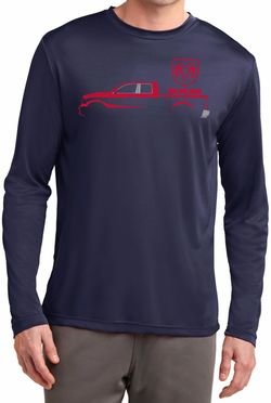 Red Dodge Ram Silhouette Dry Wicking Long Sleeve