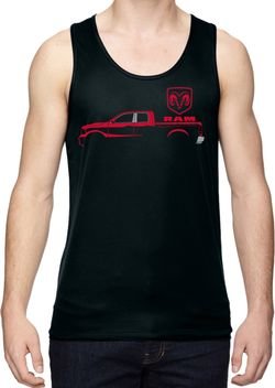 Red Dodge Ram Silhouette Dry Wicking Tank Top