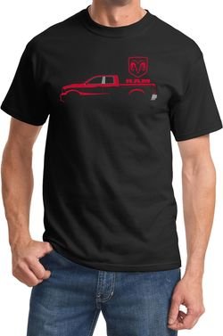 Red Dodge Ram Silhouette T-shirt