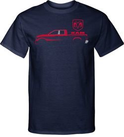 Red Dodge Ram Silhouette Tall T-shirt