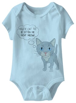 Click to get Right Meow Funny Baby Romper Light Blue Infant Babies Creeper