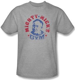 Rocky T-Shirt Mighty Mick's Gym Adult Heather Gray Tee Shirt