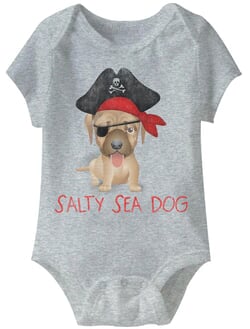 Click to get Salty Sea Dog Funny Baby Romper Athletic Heather Infant Babies Creeper