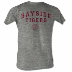 Saved By The Bell Shirt Bayside Tigers Adult Gray Heather Tee T-Shirt