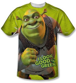 Shrek I Look Good In Green Sublimation Shirt