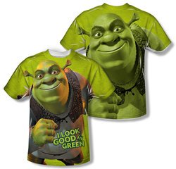 Shrek I Look Good In Green Sublimation Shirt Front/Back Print