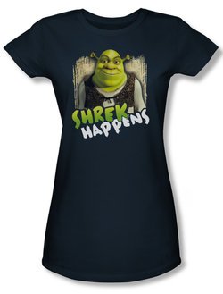 Shrek Shirt Juniors Happens Navy Blue Tee T-Shirt