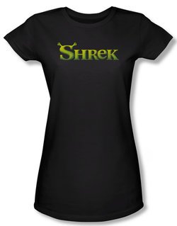 Shrek Shirt Juniors Logo Black Tee T-Shirt