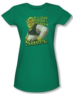 Shrek Shirt Juniors Looking Good Kelly Green Tee T-Shirt