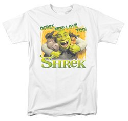 Shrek Shirt Ogres Need Love Adult White Tee T-Shirt