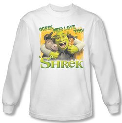 Shrek Shirt Ogres Need Love Long Sleeve White Tee T-Shirt