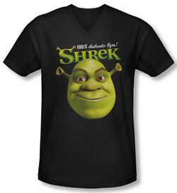 Shrek Shirt Slim Fit V Neck Authentic Ogre Black Tee T-Shirt