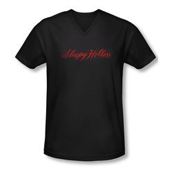Sleepy Hollow Shirt Slim Fit V Neck Logo Black Tee T-Shirt