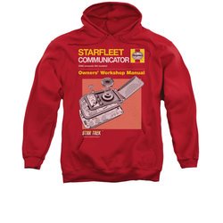Star Trek Hoodie Communicator Manual Red Sweatshirt Hoody