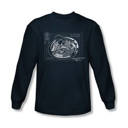 Star Trek Shirt Bridge Prints Long Sleeve Navy Tee T-Shirt