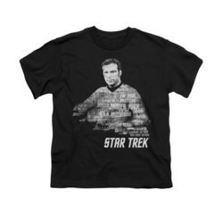 Star Trek Shirt Kids Kirk Words Black T-Shirt