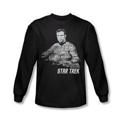 Star Trek Shirt Kirk Words Long Sleeve Black Tee T-Shirt