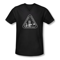 Star Trek Shirt Slim Fit V-Neck Academy Logo Black T-Shirt