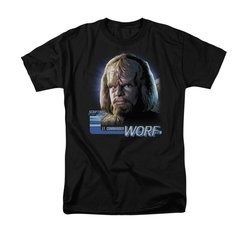 Star Trek - The Next Generation Shirt TNG Worf Adult Black Tee T-Shirt