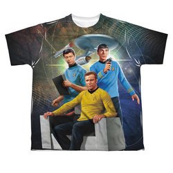 Star Trek - The Original Series Kirk Spock Mccoy Sublimation Kids Shirt Front/Back Print