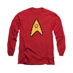 Star Trek - The Original Series Shirt 8 Bit Science Long Sleeve Red Tee T-Shirt