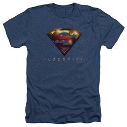 Supergirl Shirt Logo Glare Heather Navy Blue T-Shirt