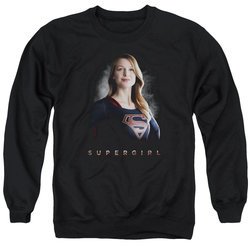 Supergirl Sweatshirt Standing Tall Adult Black Sweat Shirt
