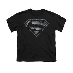 Superman Shirt Kids Barbed Wire Black T-Shirt