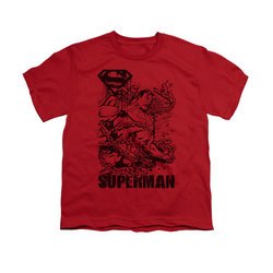 Superman Shirt Kids Breaking Chains Red T-Shirt