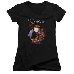 Syd Barrett Juniors V Neck Shirt Madcap Syd Black T-Shirt