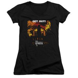 The Amityville Horror Juniors V Neck Shirt Get Out Black T-Shirt
