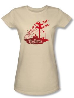 The Birds Juniors T-shirt Movie Birds On A Wire Cream Tee Shirt