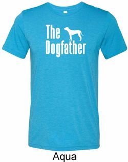 The Dog Father White Print Mens Tri Blend Crewneck Shirt