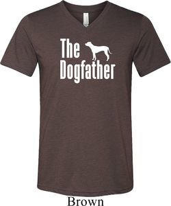 The Dog Father White Print Mens Tri Blend V-neck Shirt