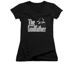 The Godfather Shirt Juniors V Neck Logo Black Tee T-Shirt