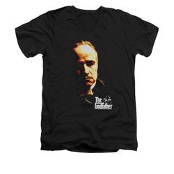 The Godfather Shirt Slim Fit V Neck Don Vito Black Tee T-Shirt