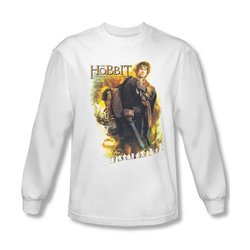 The Hobbit Battle Of The Five Armies Shirt Bilbo Long Sleeve White Tee T-Shirt